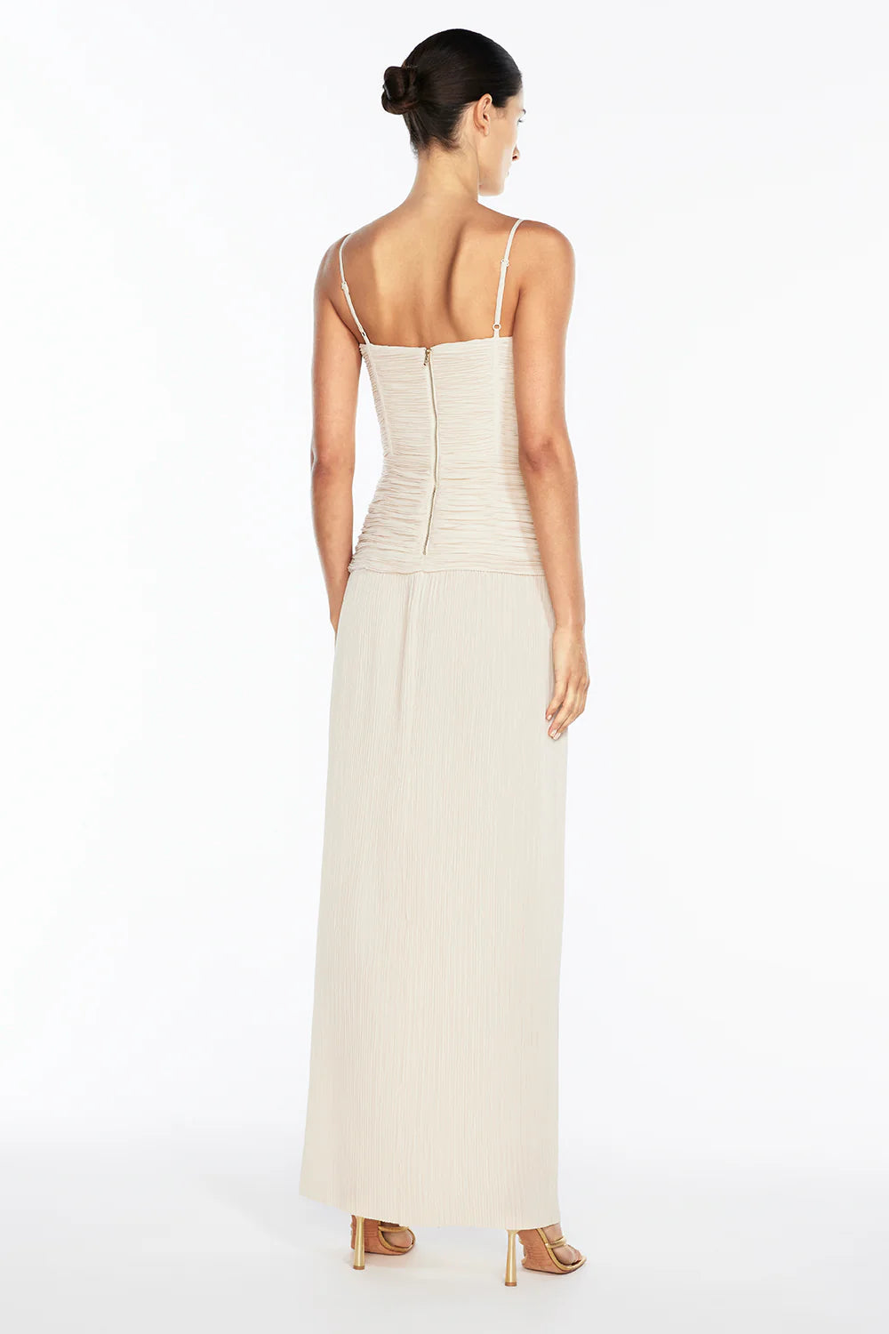 Double Time Pleat Dress - Nougat