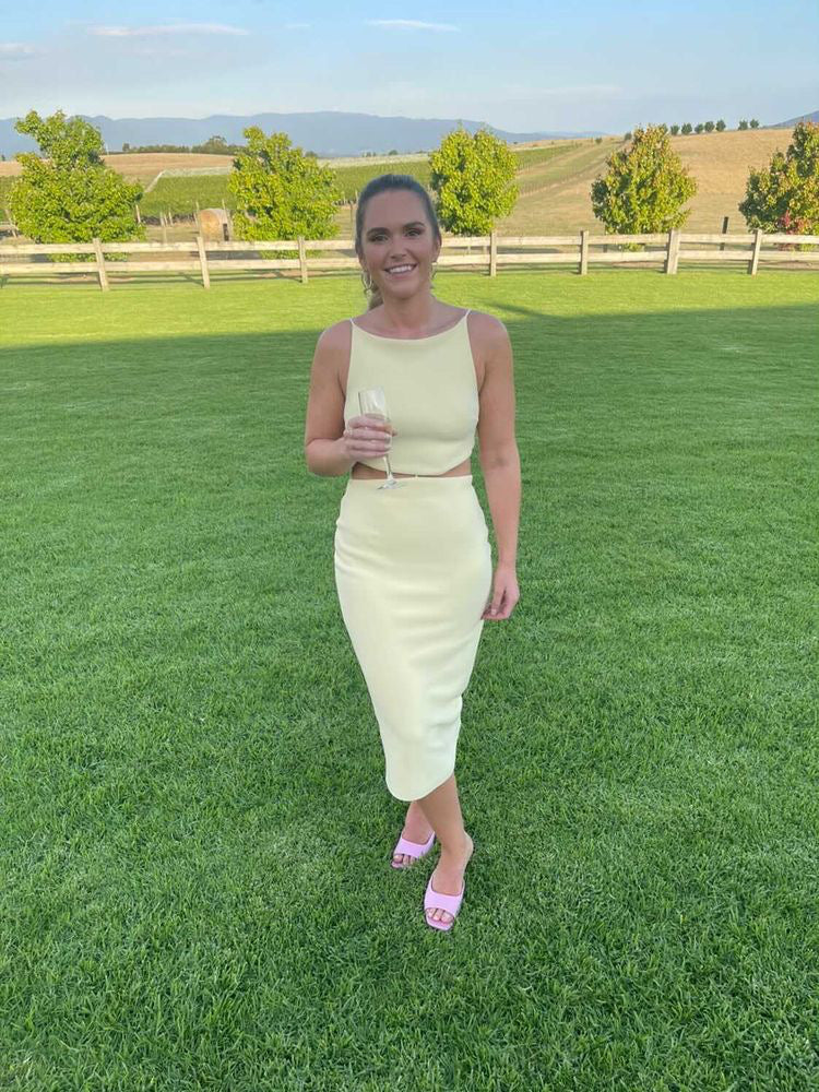 Scout Midi Cut Out Dress - Lemonade