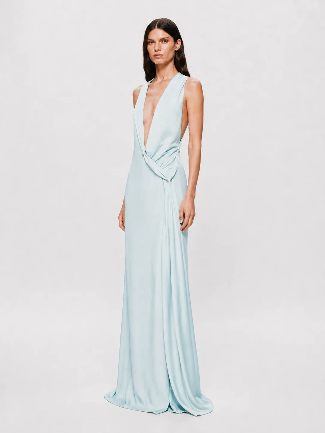 Harlow Satin Maxi - Ice Blue