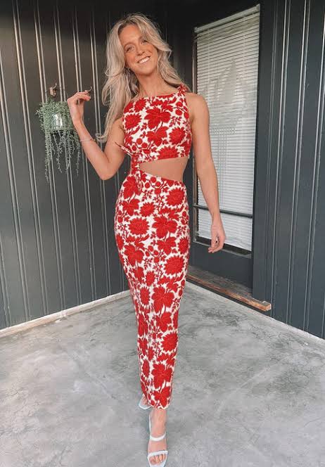 Cinta Knot Midi Dress - Valentina Floral Print