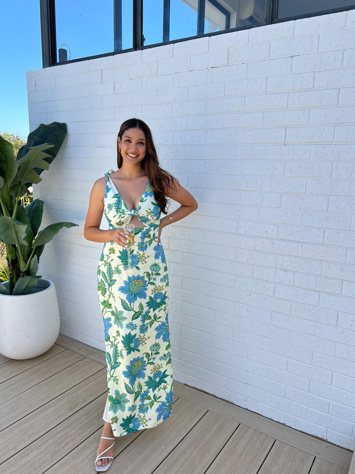 Alexandre Tie Midi Dress - Marguerite Print