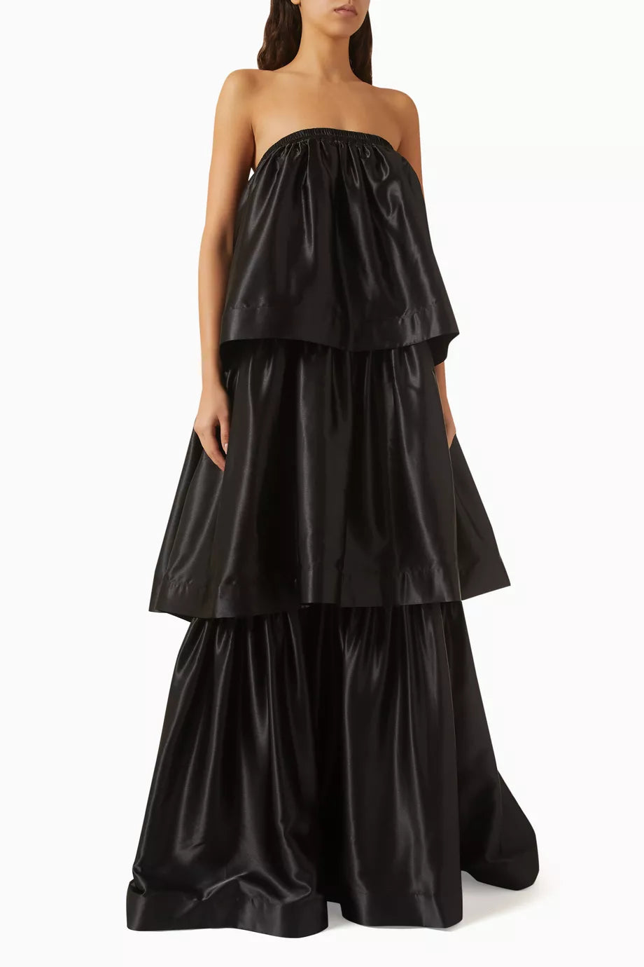 Valentina Tiered Gown in Black