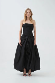 Violette Bubble Hem Gown - Black