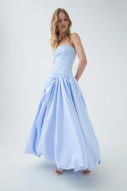 Violette Bubble Hem Gown - Pearl Blue