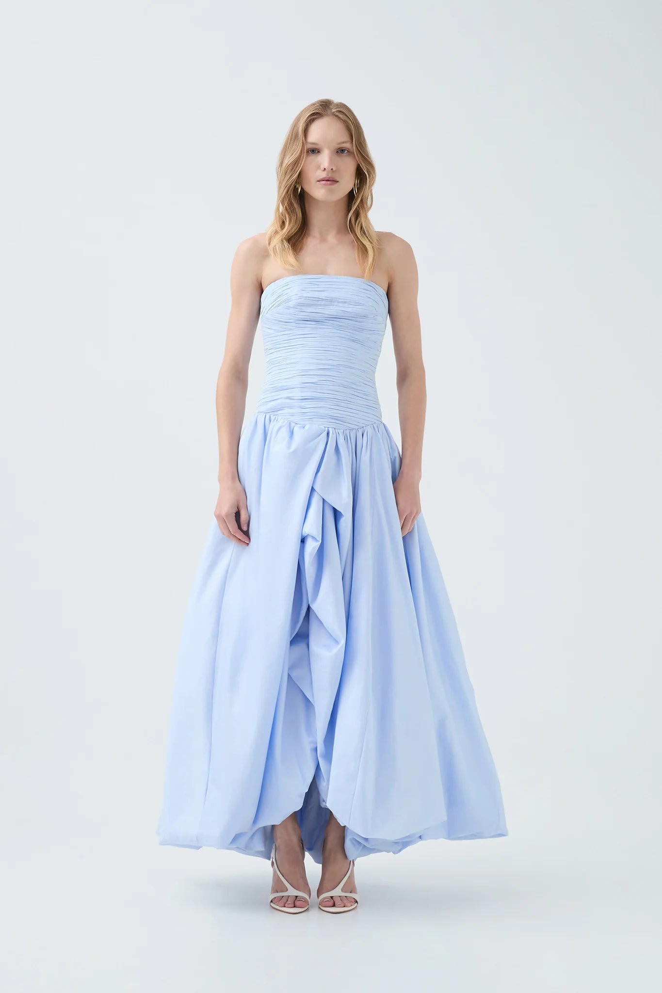 Violette Bubble Hem Gown - Pearl Blue