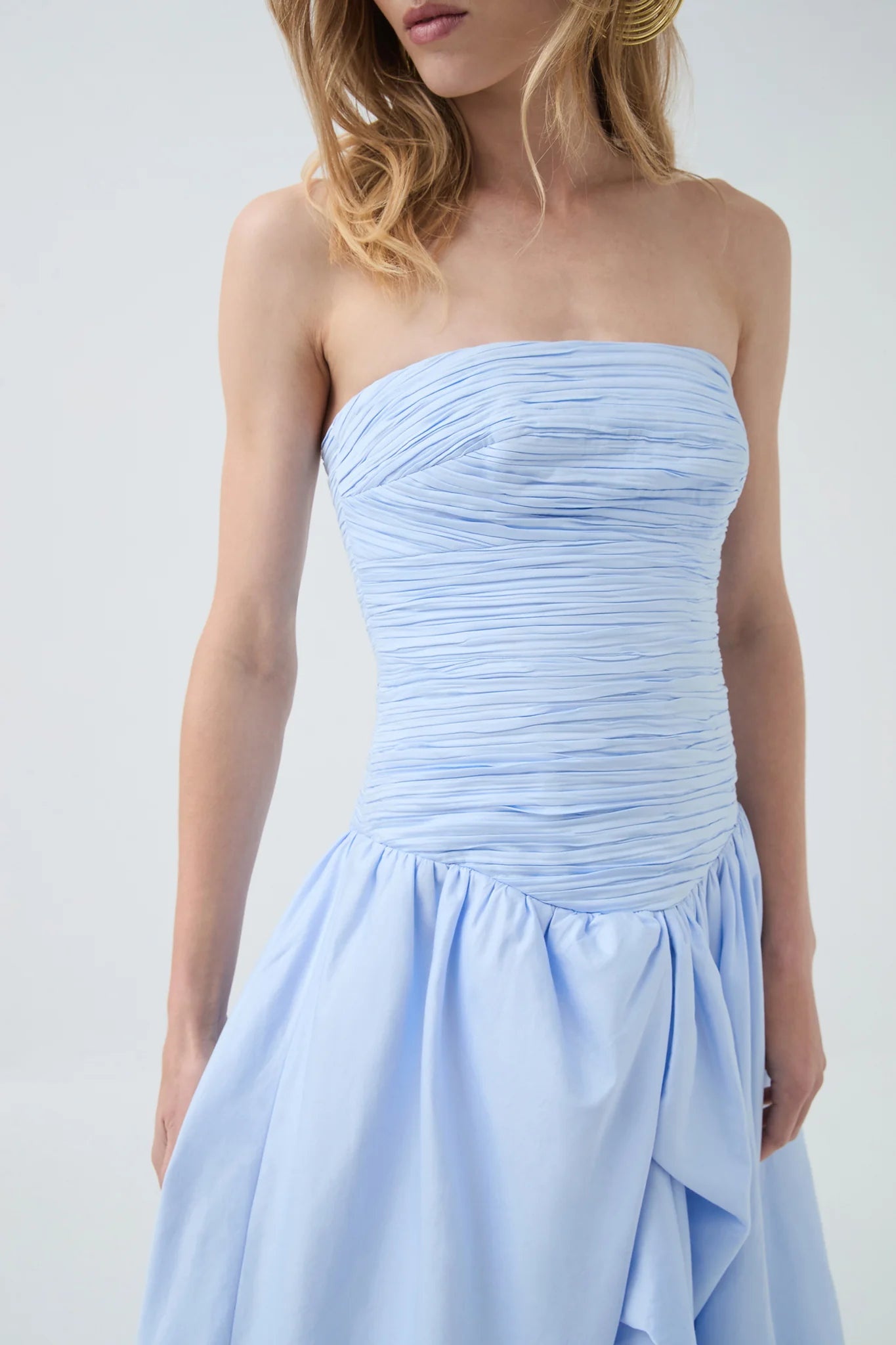 Violette Bubble Hem Gown - Pearl Blue