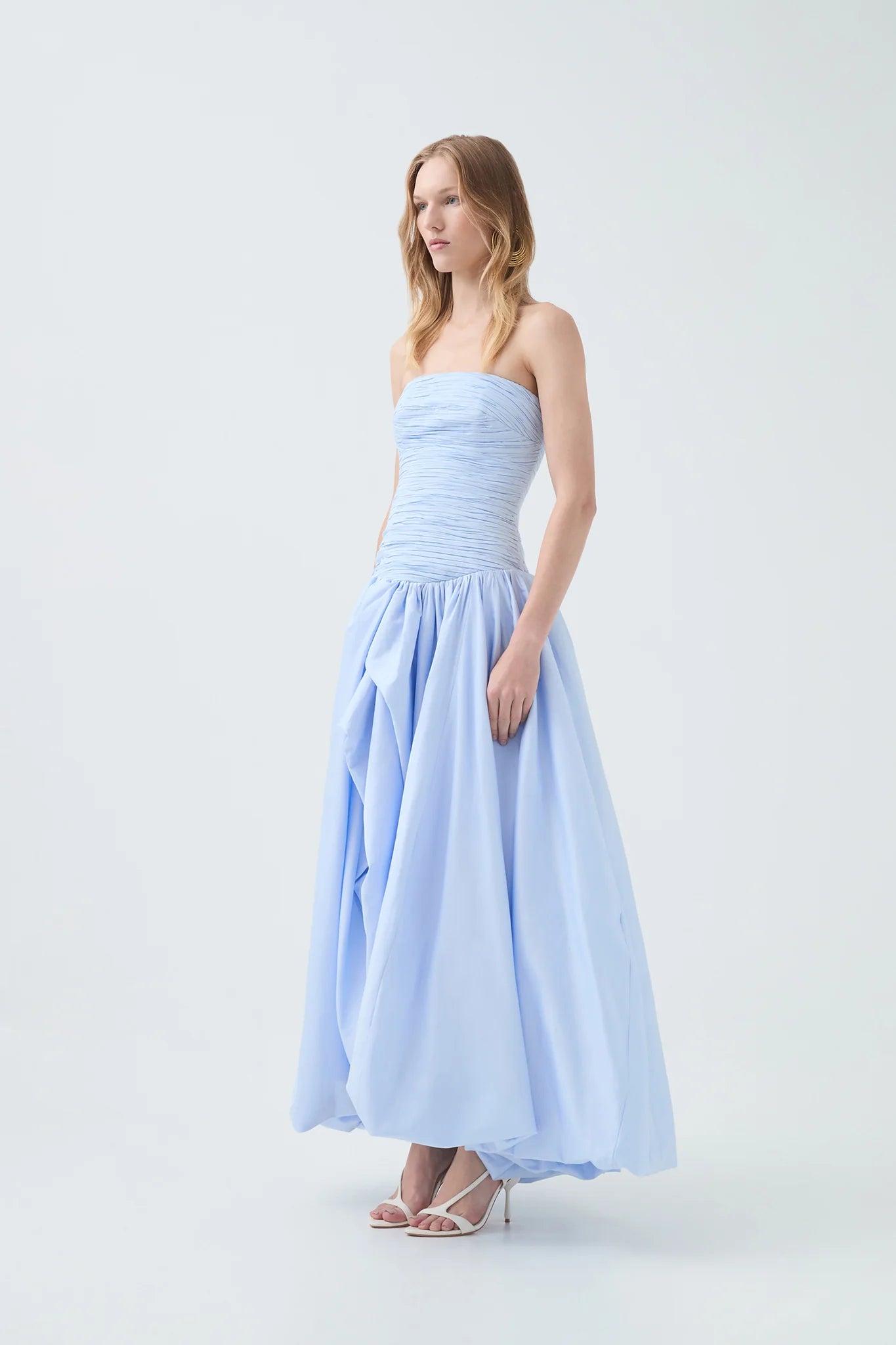 Violette Bubble Hem Gown - Pearl Blue
