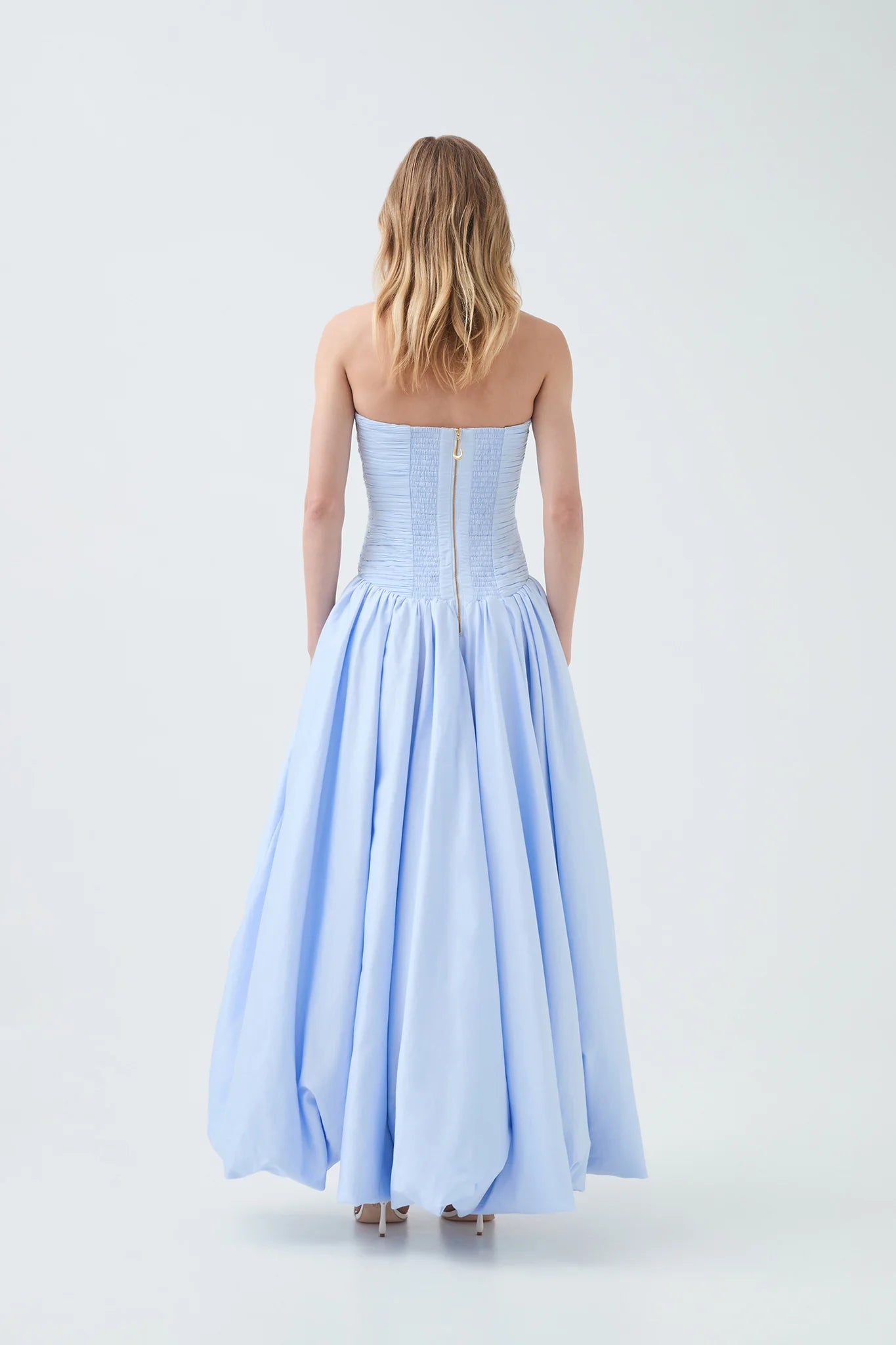 Violette Bubble Hem Gown - Pearl Blue