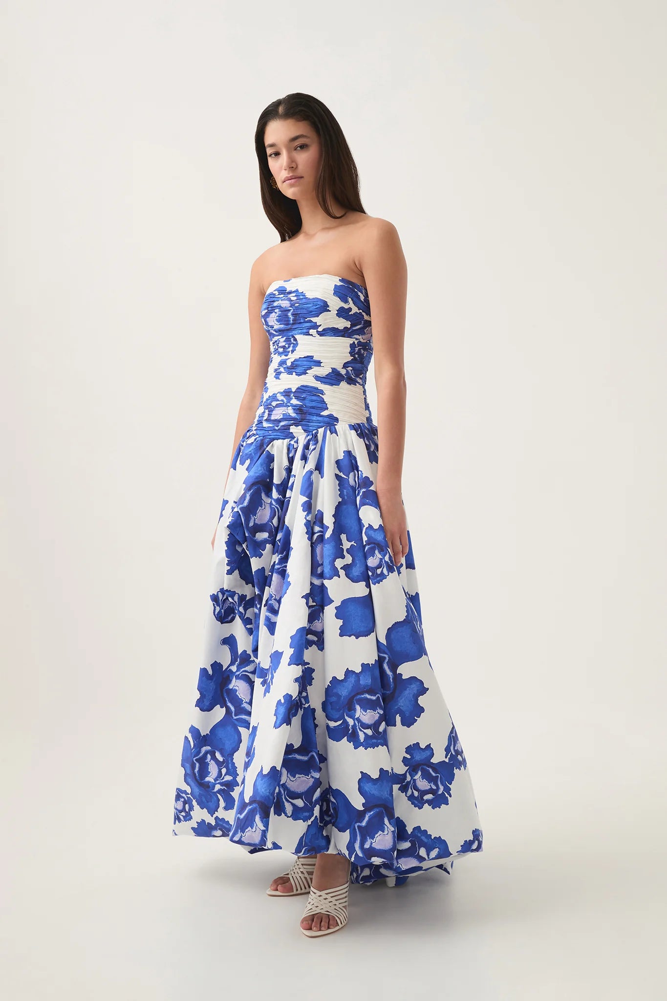 Bubble Hem Gown - Boldly Blooming Cobalt