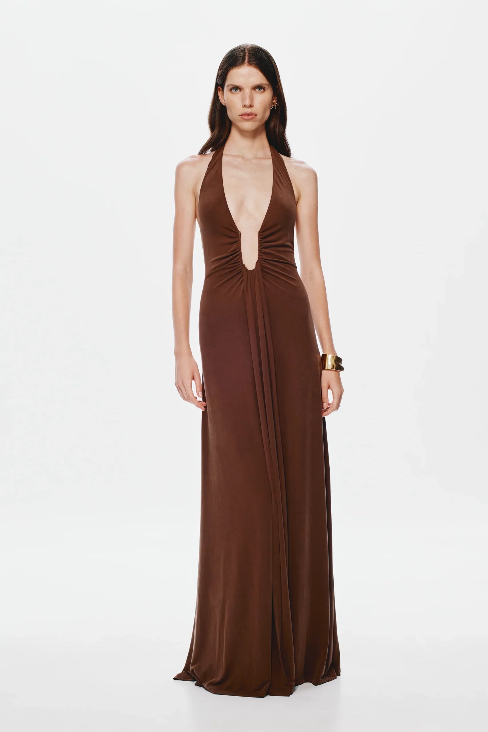 Jennifer Cupro Maxi - Cedar Brown