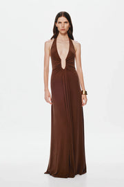 Jennifer Cupro Maxi - Cedar Brown
