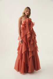 Pandorea Layered Maxi Dress - Coral Clay