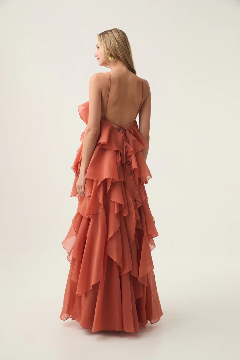 Pandorea Layered Maxi Dress - Coral Clay