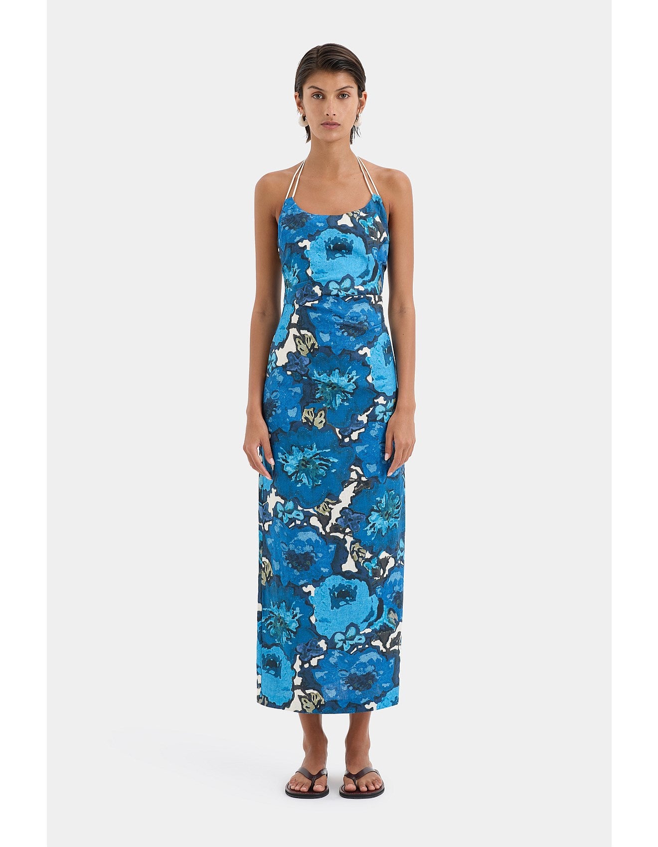Camellia Midi - Blue Floral