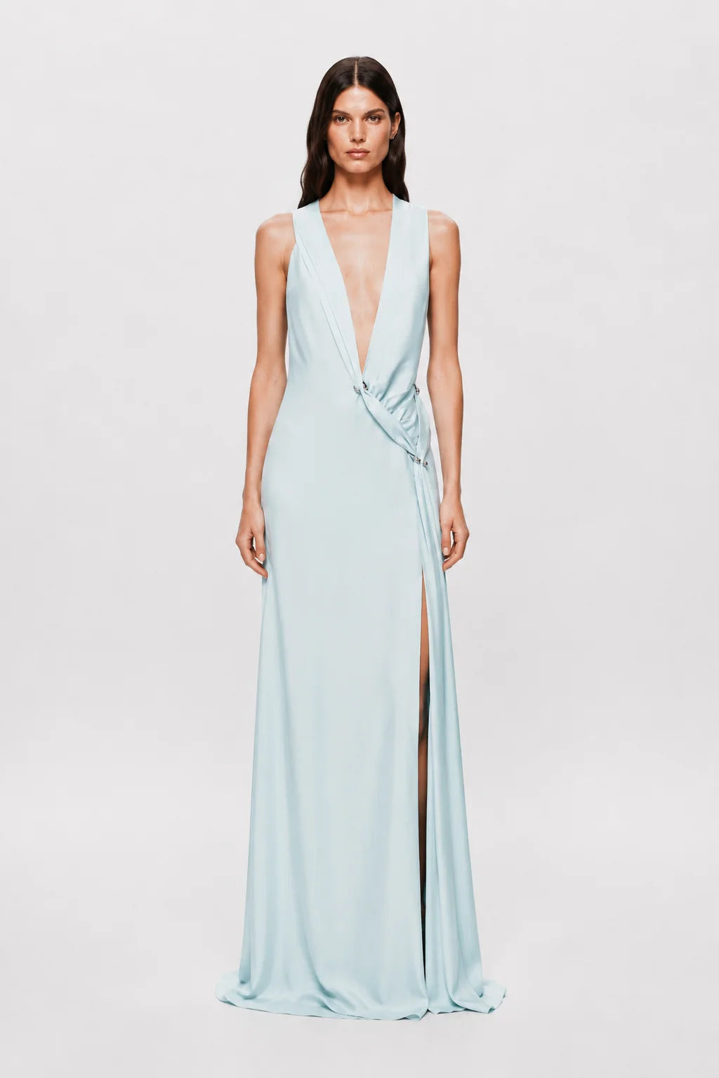 Harlow Satin Maxi - Ice Blue