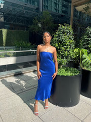 Moon Dance Strapless Dress - Mediterranean Blue
