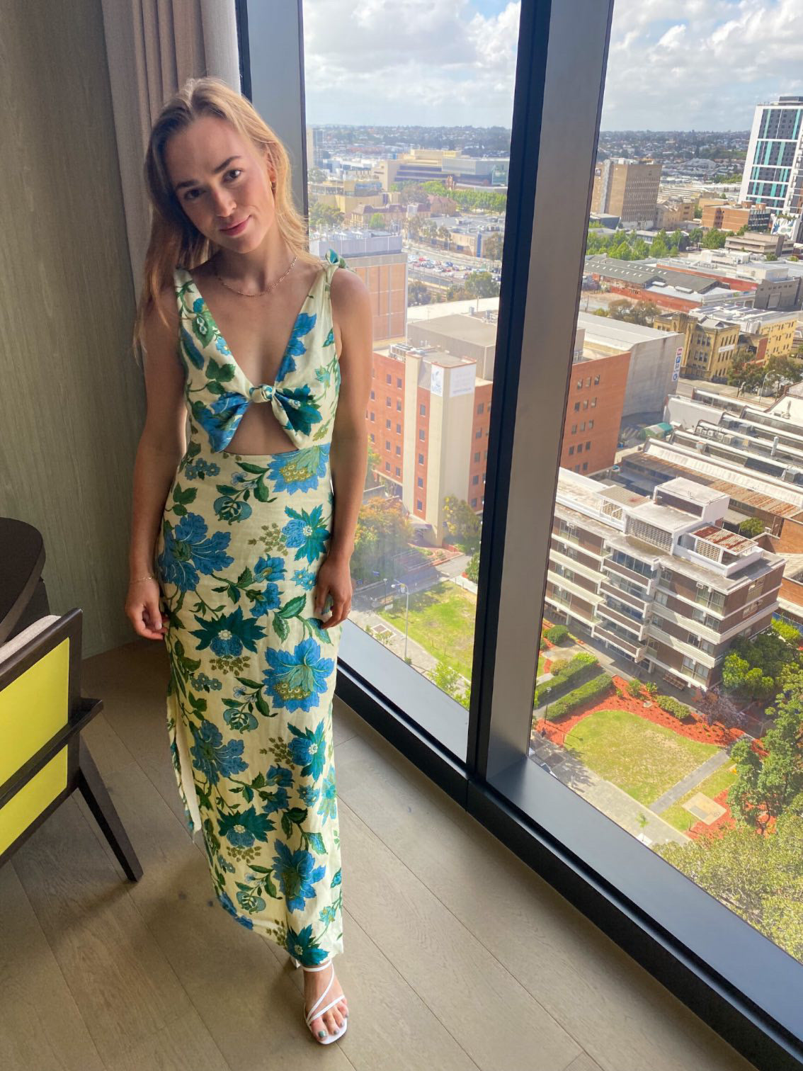 Alexandre Tie Midi Dress - Marguerite Print