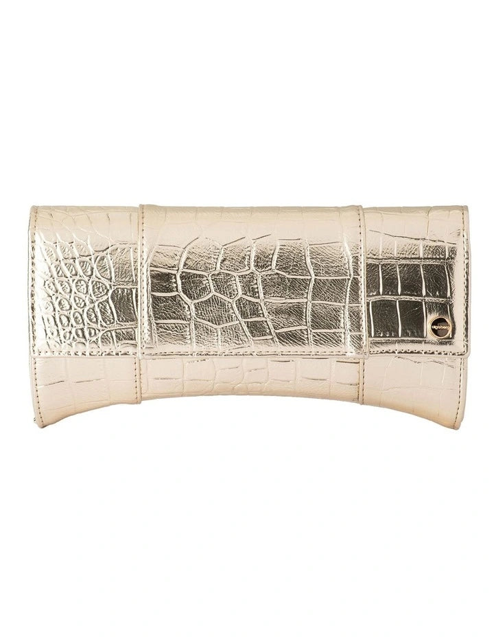Tash Curved Clutch - Gold
