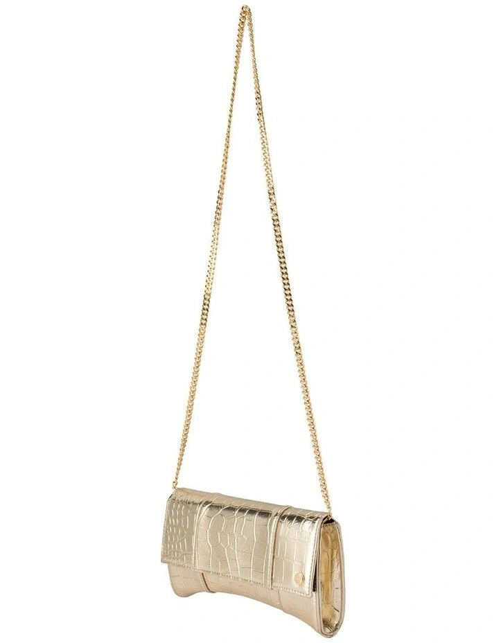 Tash Curved Clutch - Gold