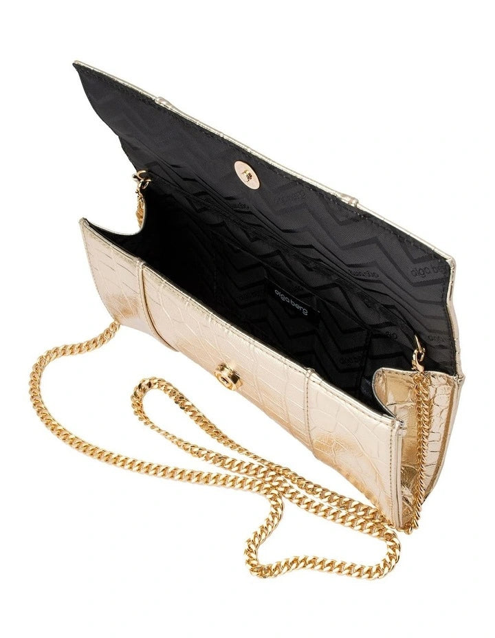 Tash Curved Clutch - Gold