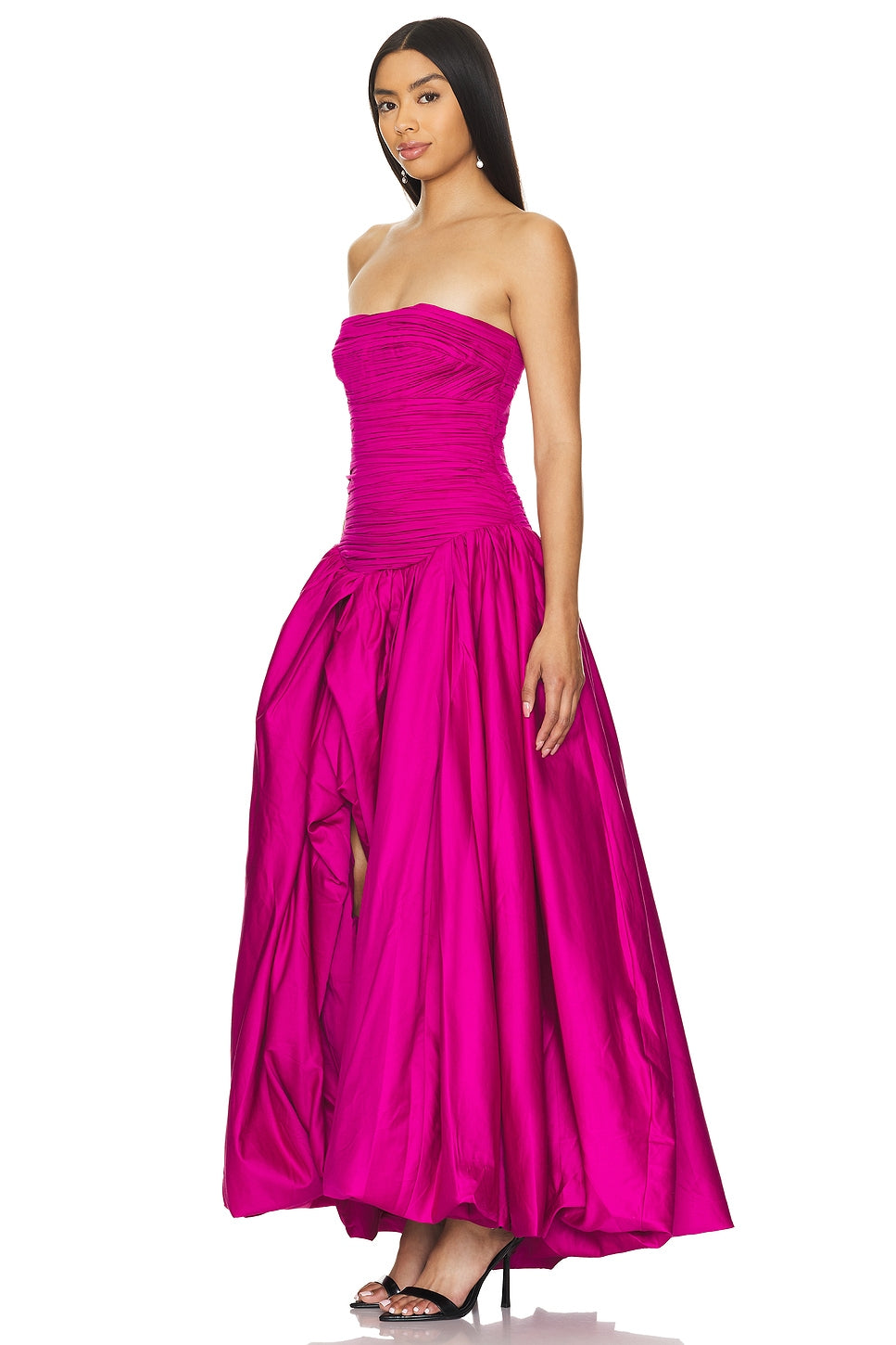 Violette Bubble Hem Gown - Magenta Pink