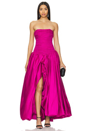 Violette Bubble Hem Gown - Magenta Pink