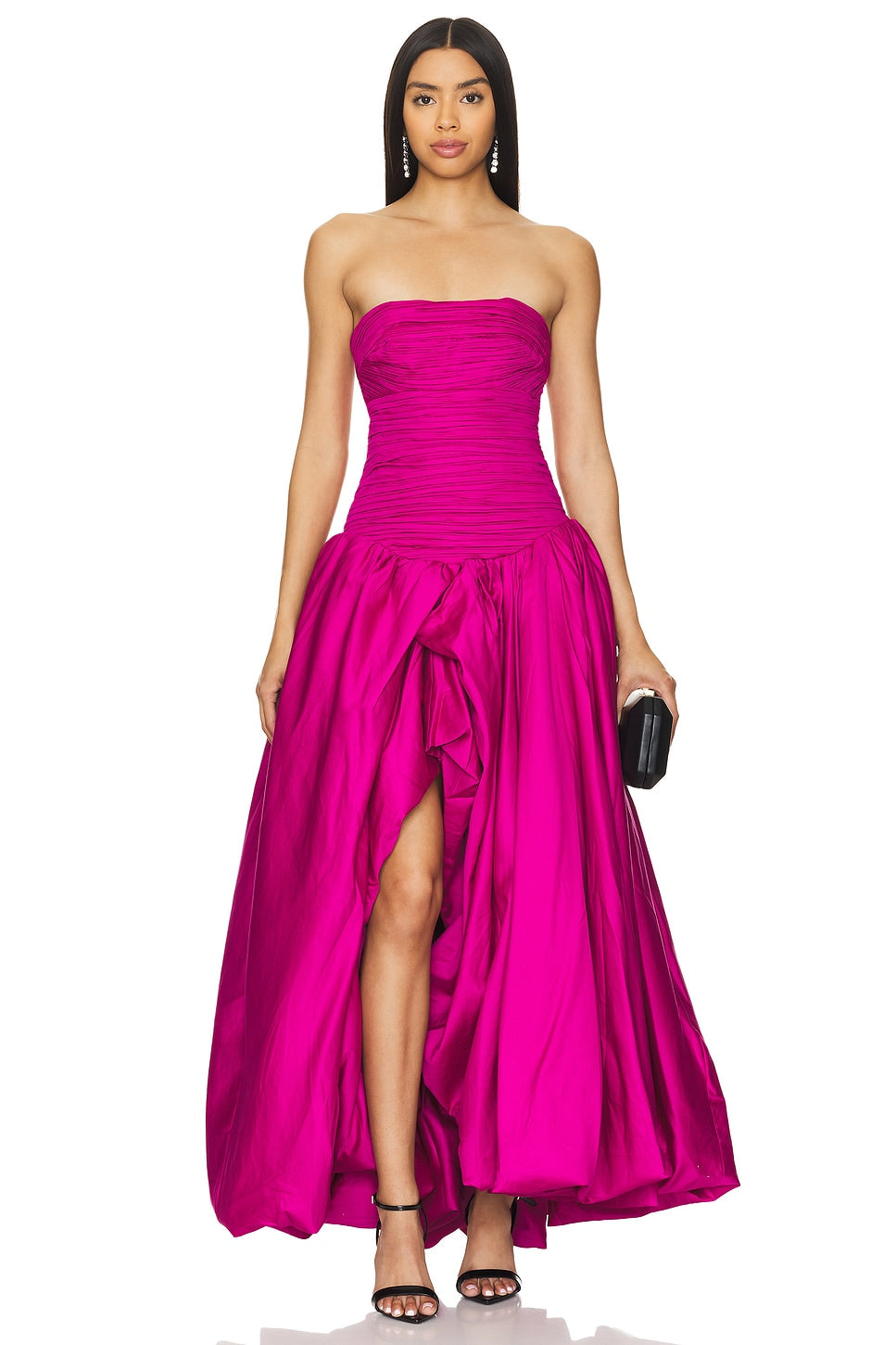 Violette Bubble Hem Gown - Magenta Pink