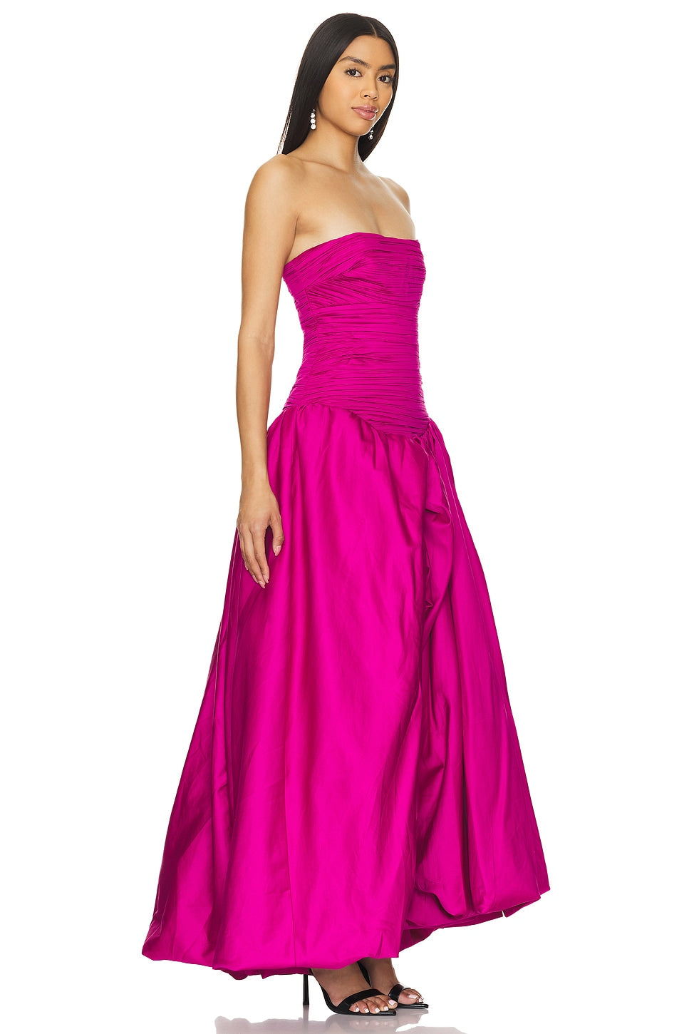 Violette Bubble Hem Gown - Magenta Pink