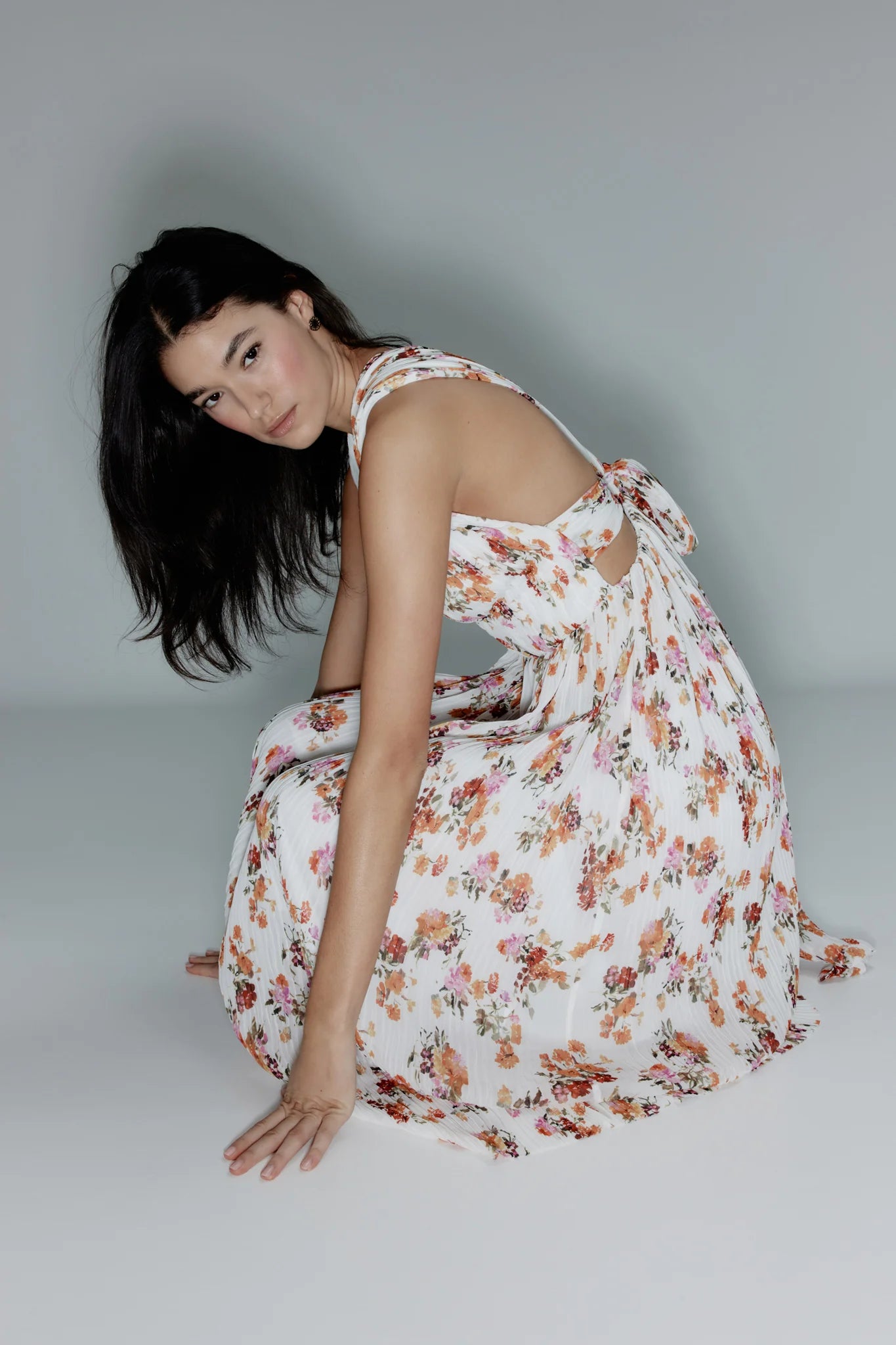 Becoming Bow Back Midi Dress - Flora Natura