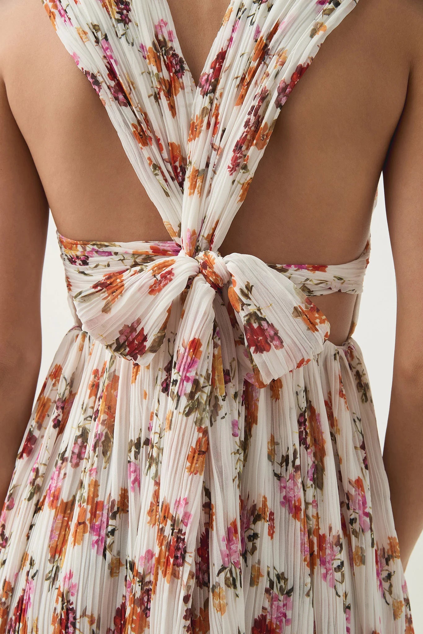 Becoming Bow Back Midi Dress - Flora Natura