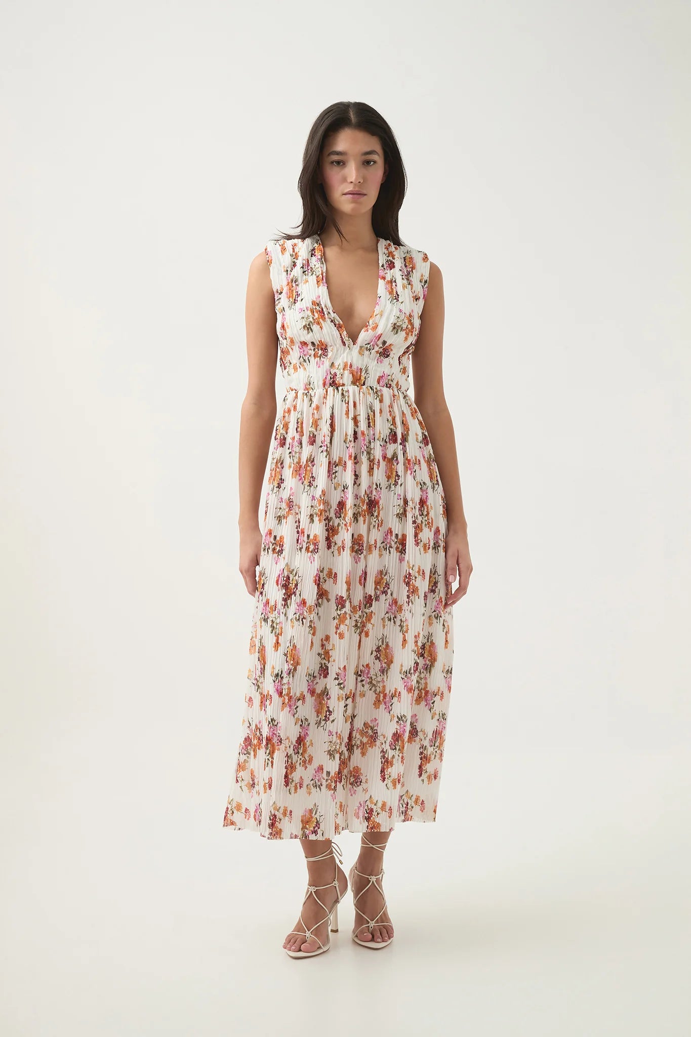 Becoming Bow Back Midi Dress - Flora Natura
