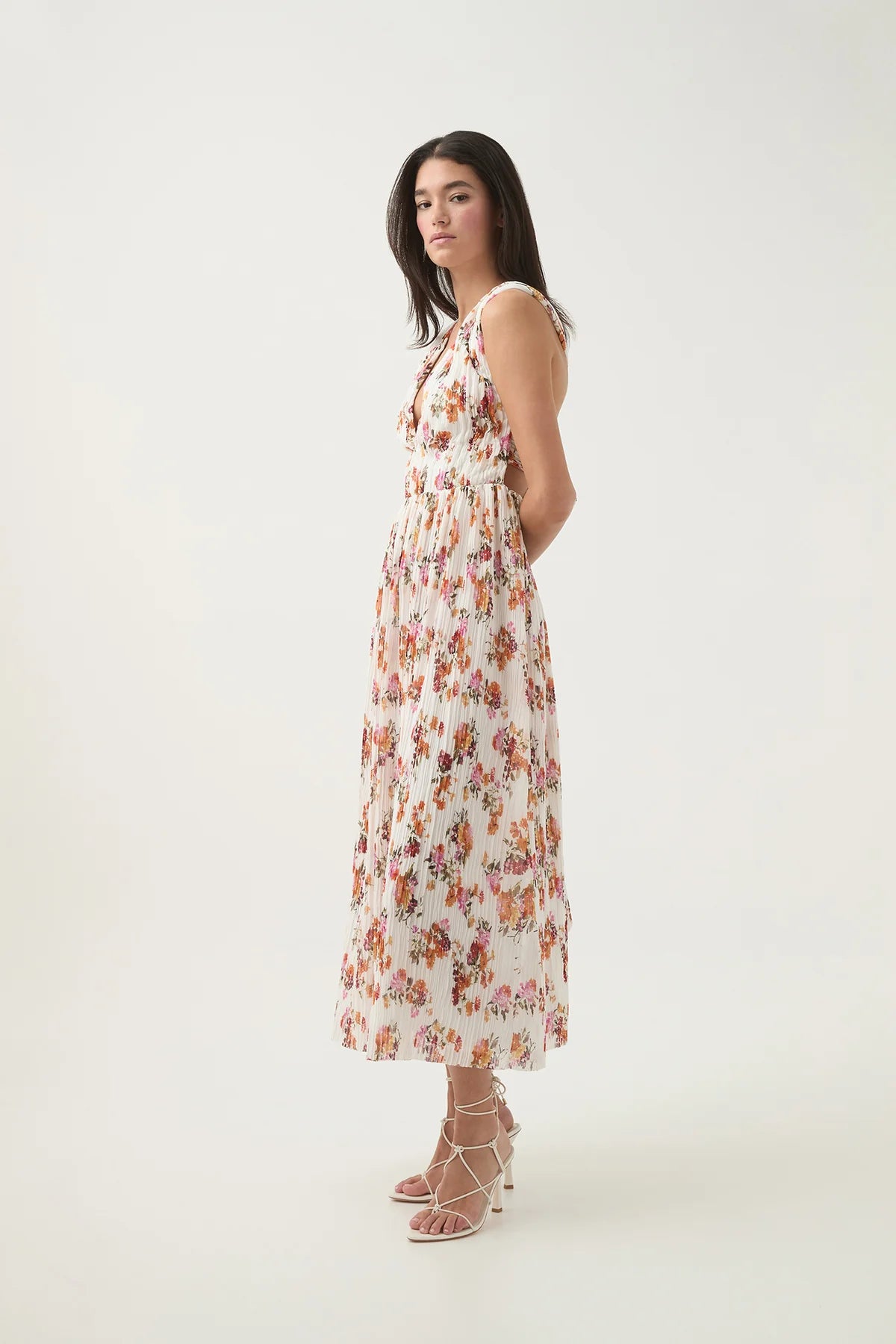 Becoming Bow Back Midi Dress - Flora Natura