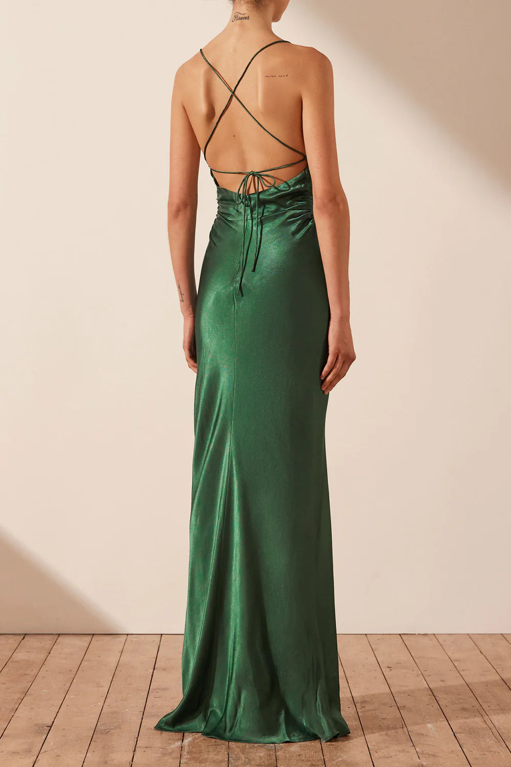 Angelica Lace Back Maxi - Basil