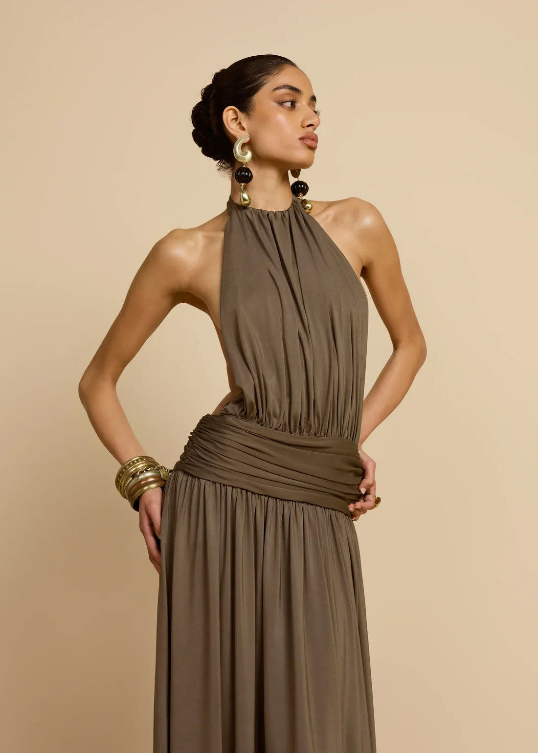 Santina Dress - Khaki