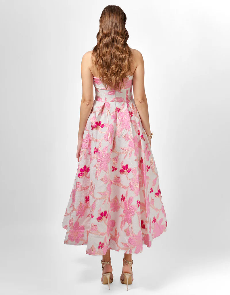 Alanna Jacquard A Line Dress - Pink