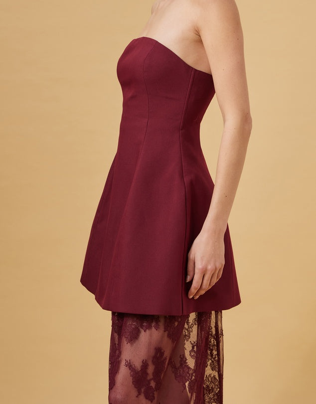 Lily Lace Dress - Burgundy