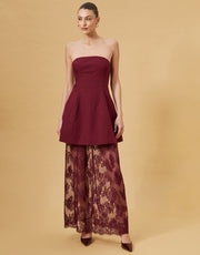 Lily Lace Dress - Burgundy