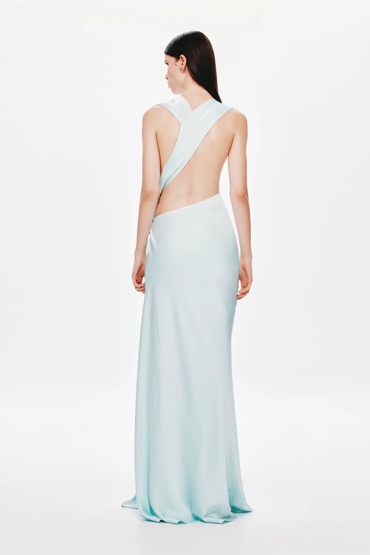Harlow Satin Maxi - Ice Blue