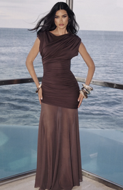 Demelza Maxi Dress - Plum Brown