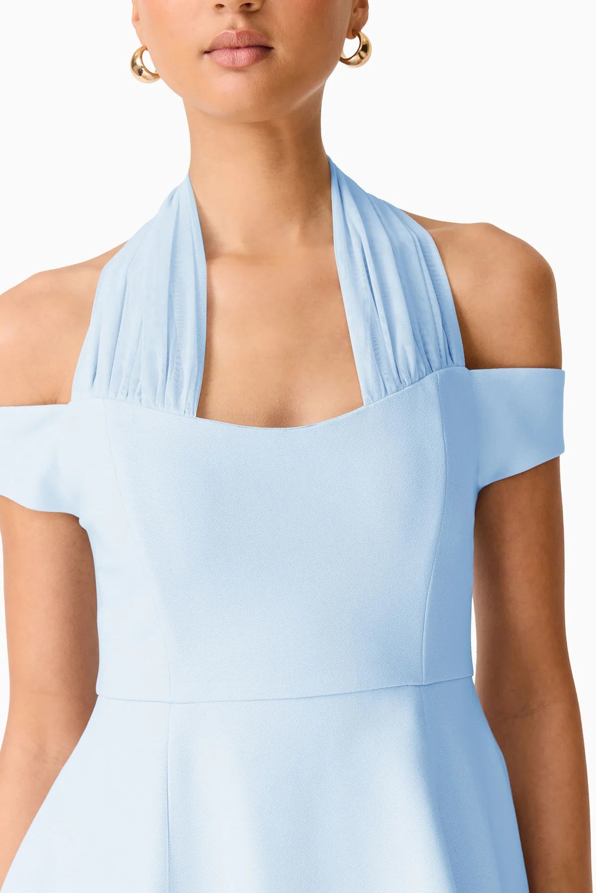 Ruby Halter Mini Dress - Blue