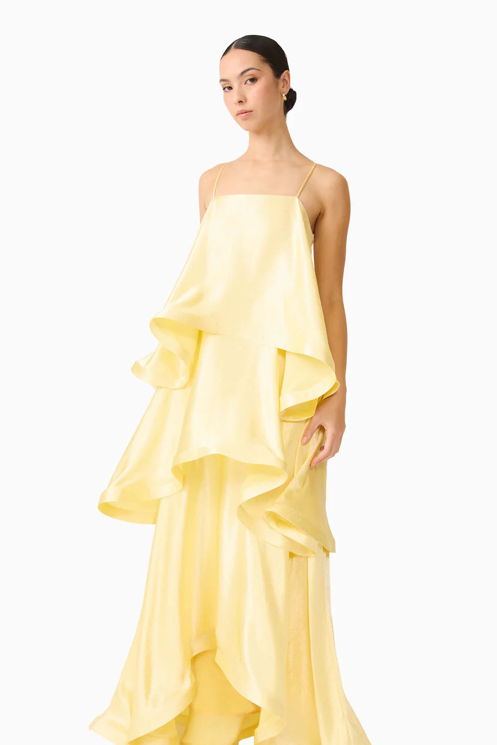Tilly Tiered Maxi Dress - Butter Yellow
