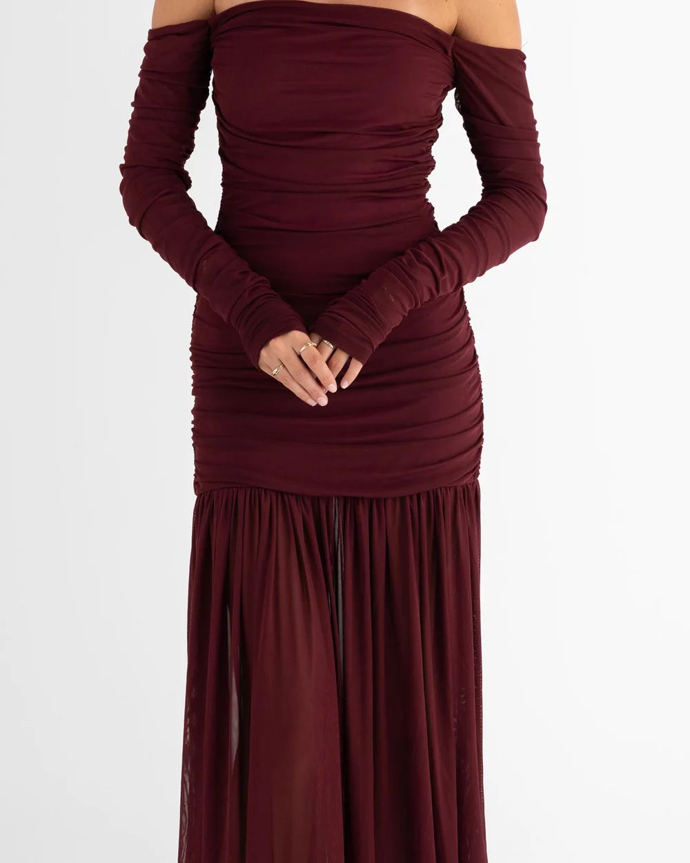 Echo Hourglass Dress - Cherry