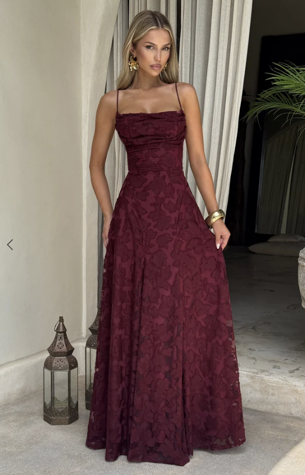 Francis Maxi Dress - Cherry