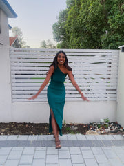 Soiree One Shoulder Dress - Teal