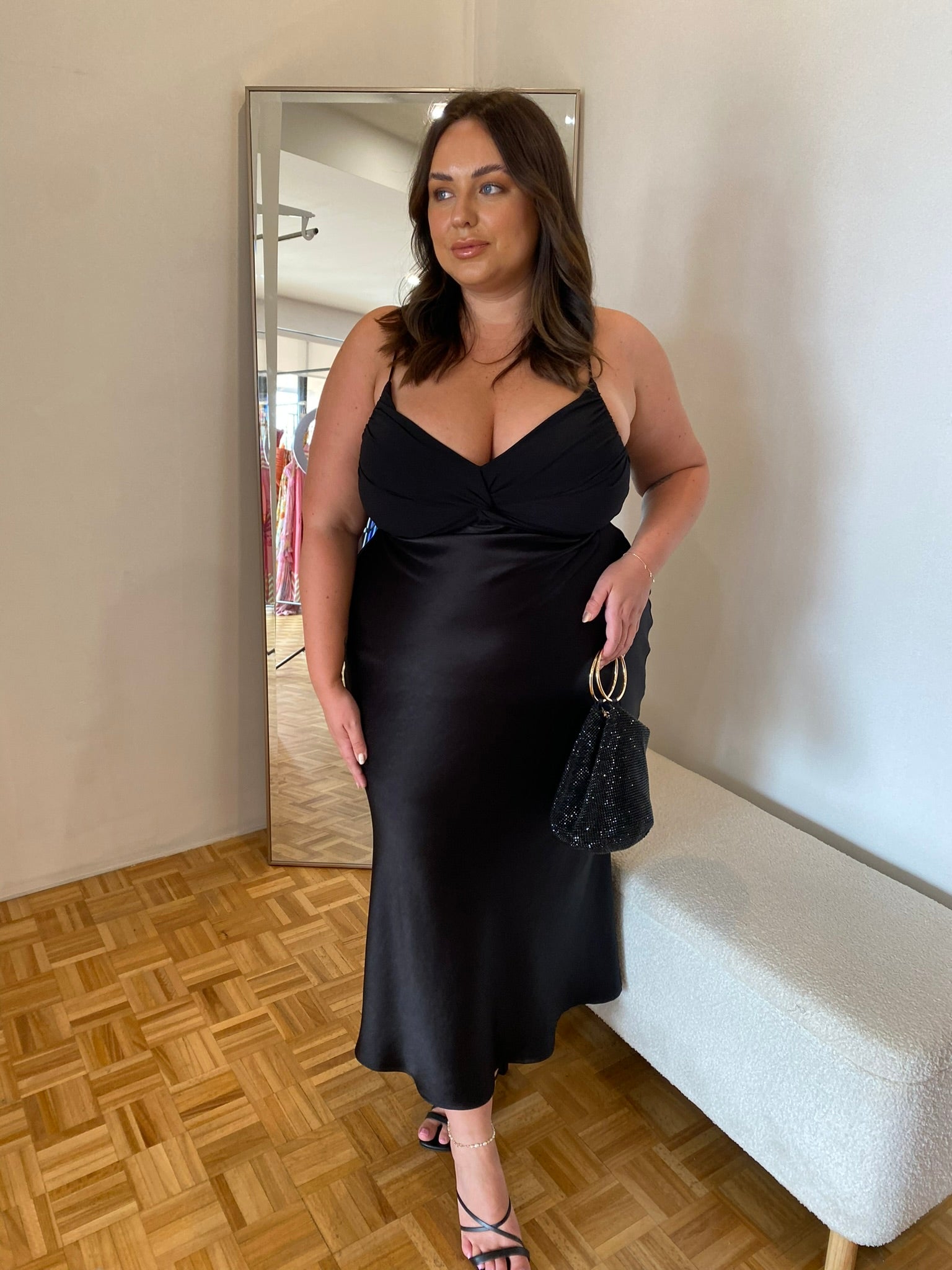 Hazel Twist Maxi Dress - Black