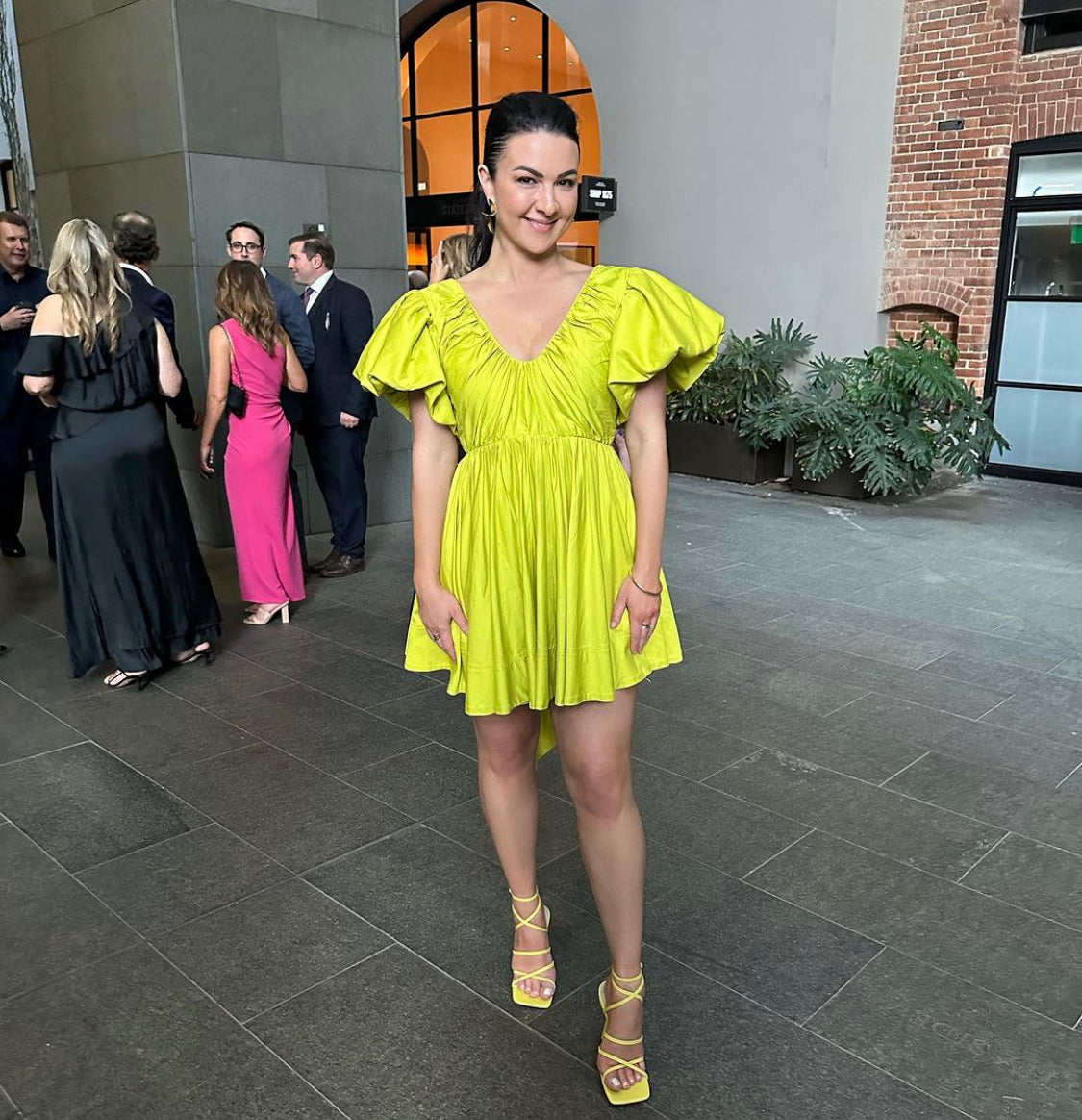 Gretta Bow Back Mini - Chartreuse