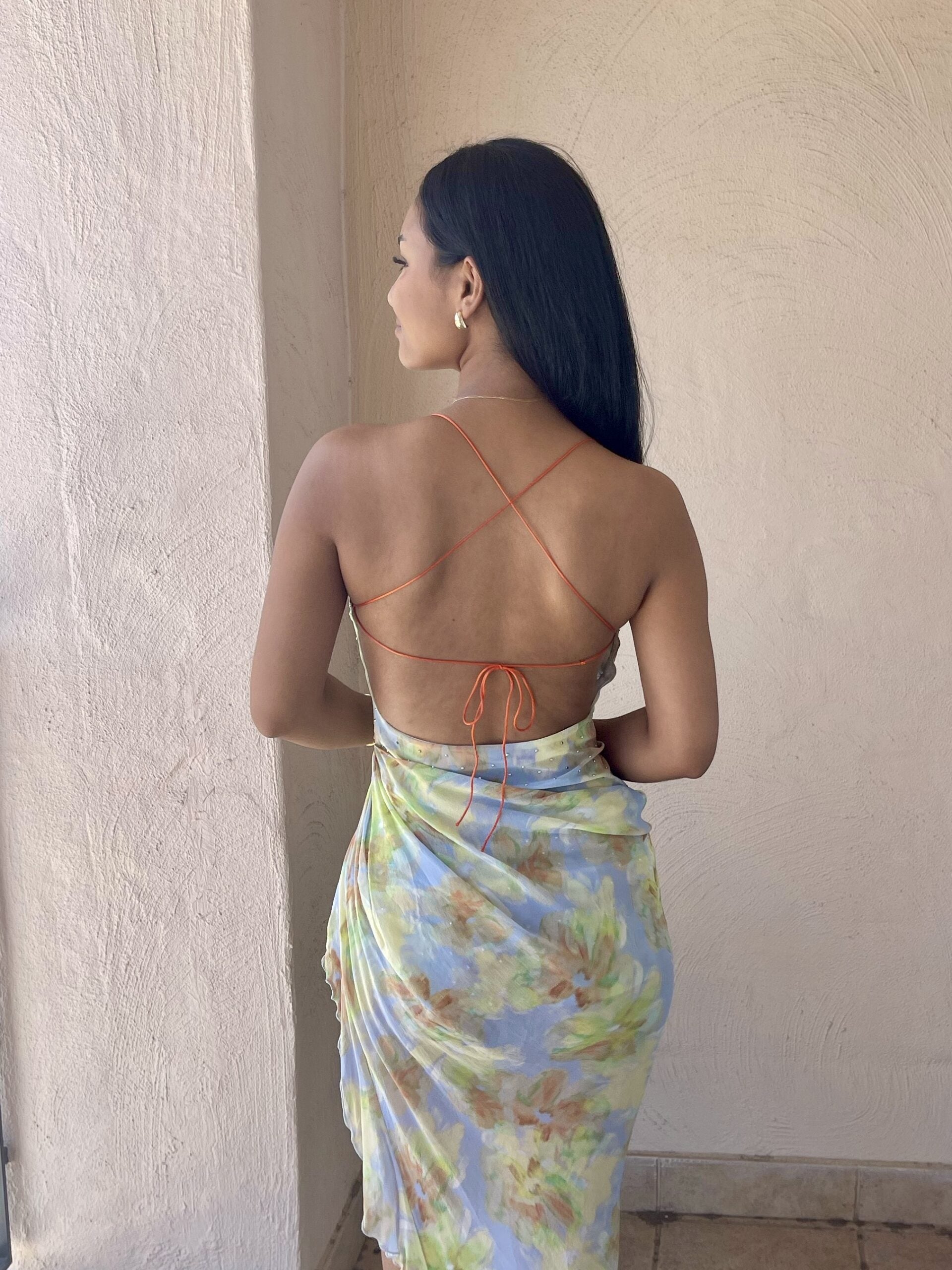 Zephy Asymmetrical Dress - Blue Blossom