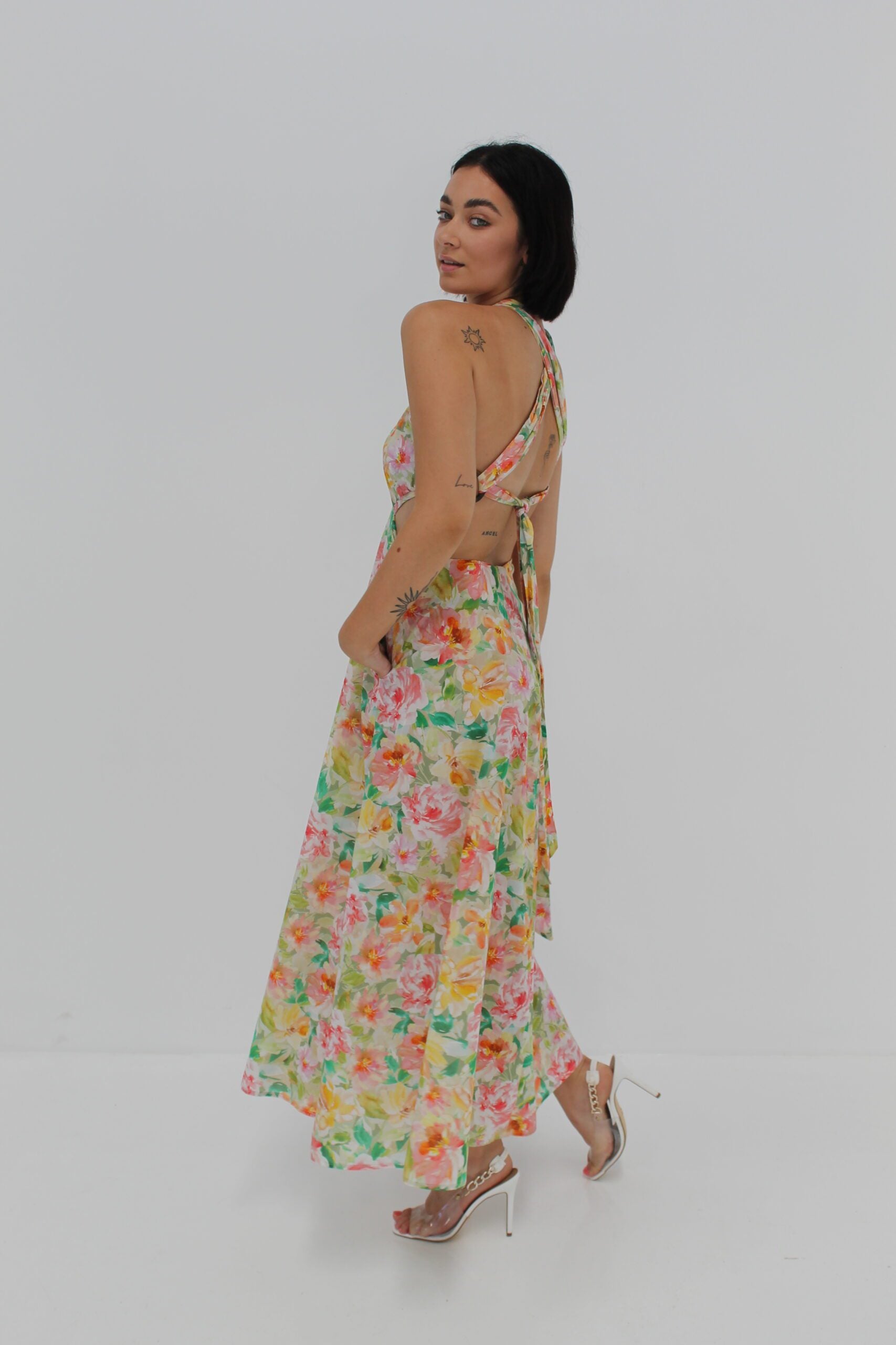 Bonnie Cross Back Dress - Garden Floral