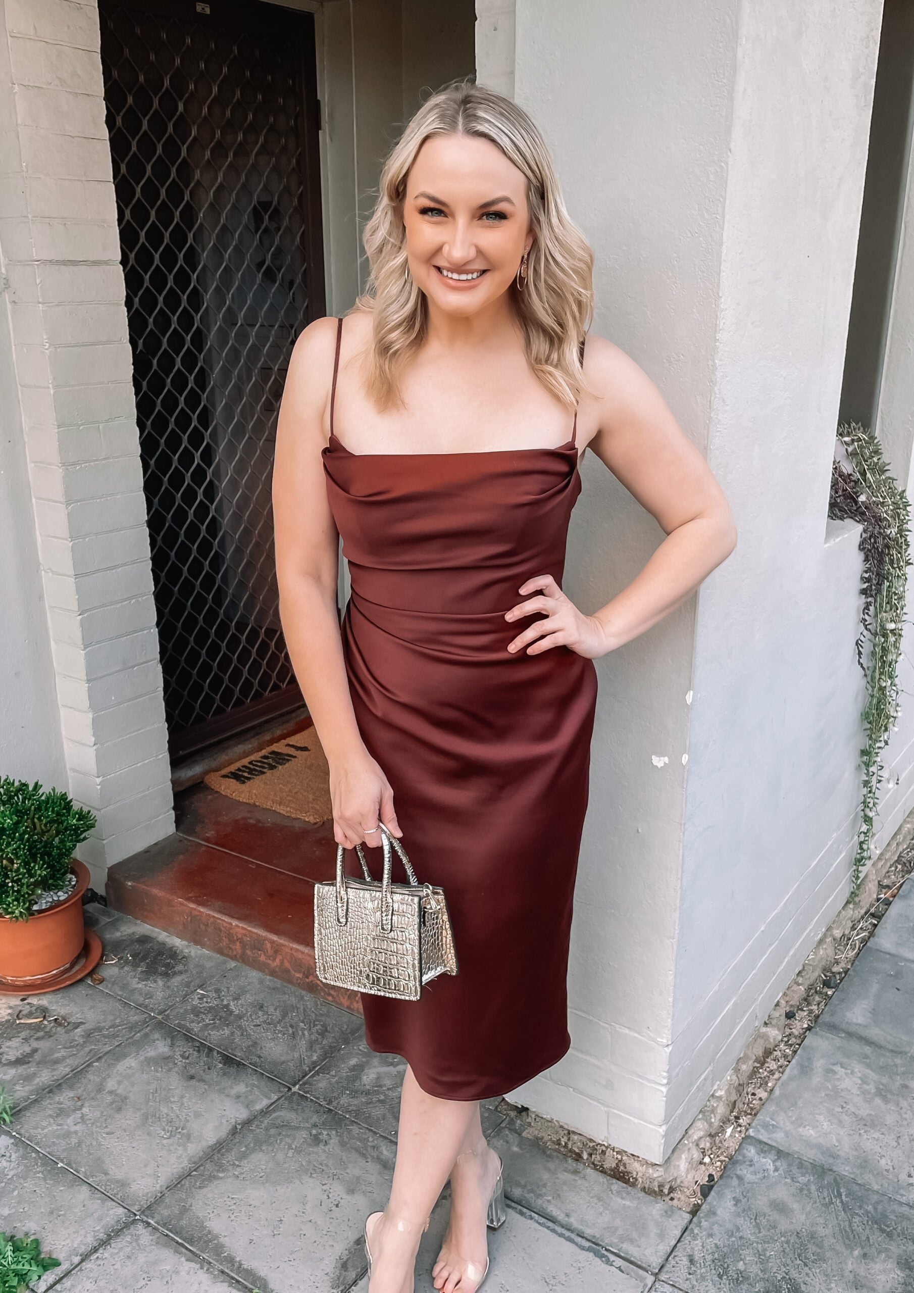 Anja Midi Dress - Raisin