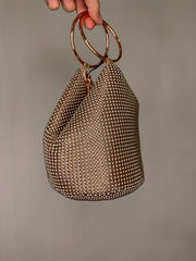 Bianca Mesh Handle Bag - Rose Gold